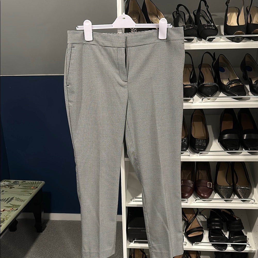 Ann Taylor Factory Gray Checked Dress Pants